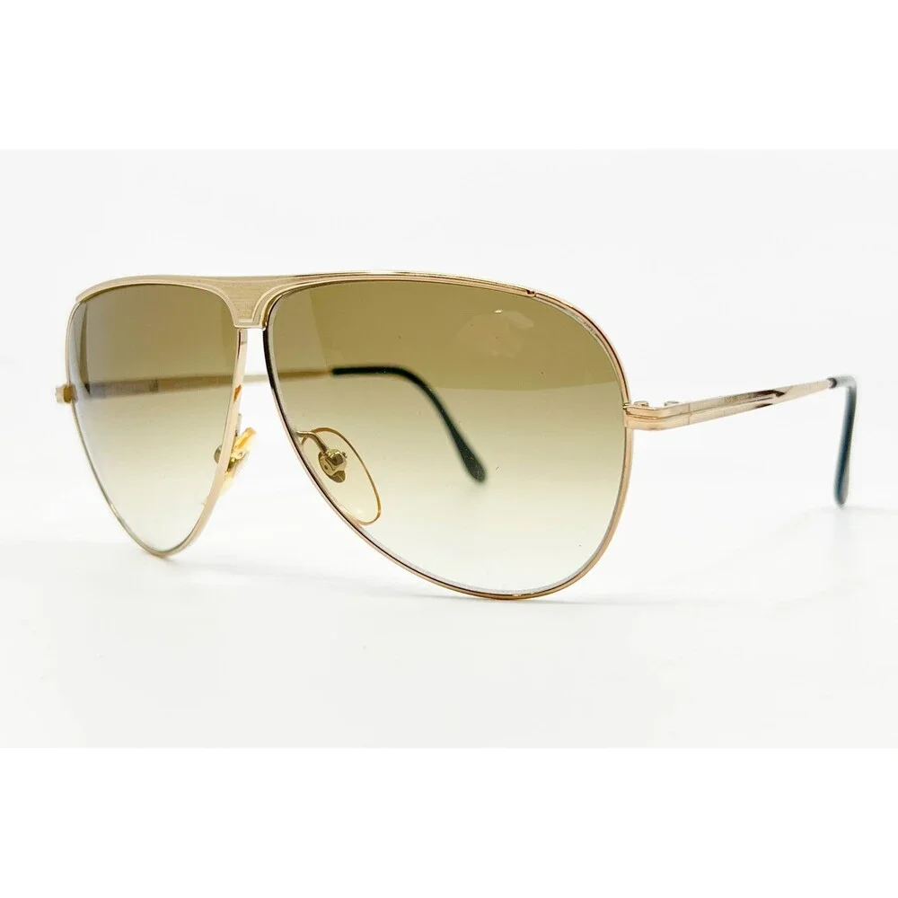 Safilo Airline 1 Sunglasses Mens Gold Aviator Italy Gradient Lens OS